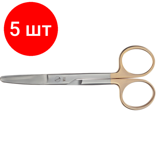 Комплект 5 штук, Ножницы тупоконечные, изогнутые, твердосплав, 140мм 11-911-14