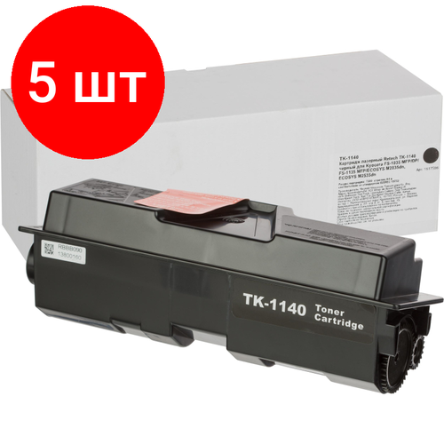 Комплект 5 штук, Картридж лазерный Retech TK-1140 чер. для Kyocera FS-1035/1135 комплект 2 штук картридж лазерный retech tk 1140 чер для kyocera fs 1035 1135