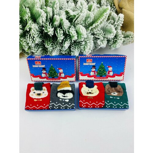 фото Носки мастер хлопка 4 пары, размер 1-4, красный, серый