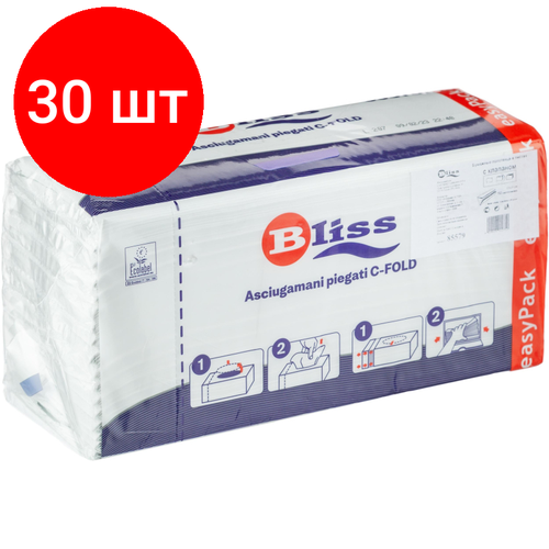 комплект 6 упаковок полотенца бумажные д дисп bliss с слож 2сл бел с клапаном 153л уп 85579 Комплект 30 упаковок, Полотенца бумажные д/дисп. BLISS С-слож 2сл бел с клапаном 153л/уп 85579