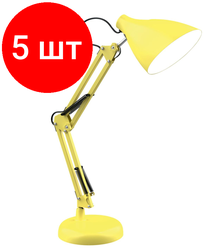 Комплект 5 штук, Светильник Gauss GTL003, 60W 220-240V E27 желтый струбцина и основание