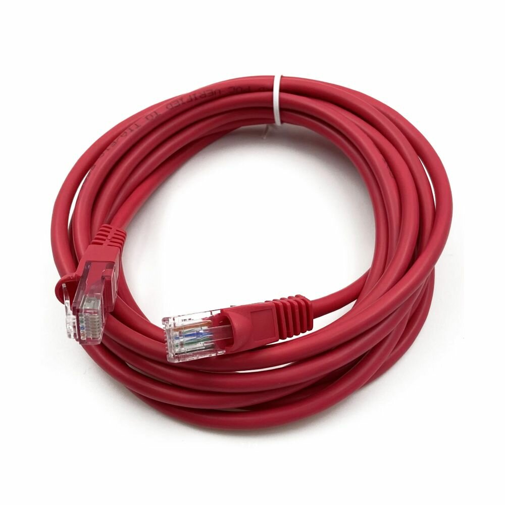 Кабель патч-корд Buro RJ-45m-RJ-45m Red (3м)