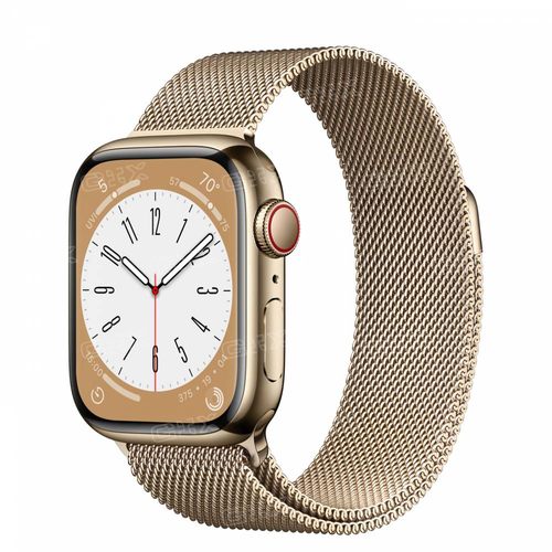 Часы Apple Watch Series 8 41mm Stainless Steel Case GPSCellular Milanese Loop Gold 6200000₽
