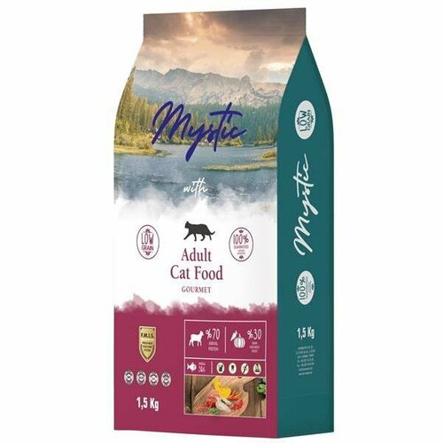 Mystic Adult Cat Food Gourmet сухой корм для кошек 1,5кг prostar adult cat gourmet сухой корм для взрослых кошек с курицей и рыбой 15 кг