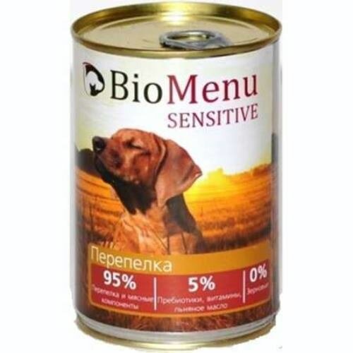 Biomenu Sensitive Консервы для Собак Перепелка 95%-Мясо 12х410г