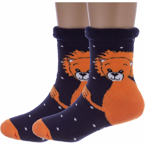 фото Носки rusocks 2 пары, размер 12-14, оранжевый, синий