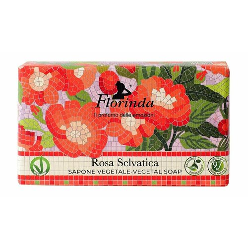 Натуральное растительное мыло с ароматом дикой розы Florinda Vegetal Soap Rosa Selvatica
