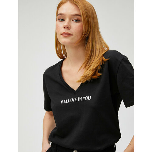 фото Футболка koton, размер m, черный