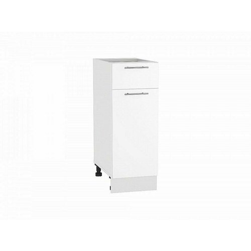 Напольный модуль для кухни Шкаф нижний с 1-ой дверцей и ящиком Валерия-М 816*300*478 Белый глянец / Белый