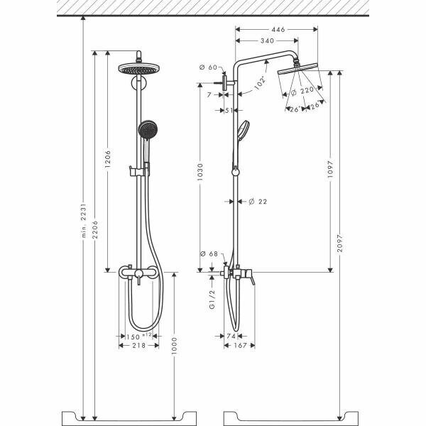 Стойка душевая Hansgrohe - фото №5