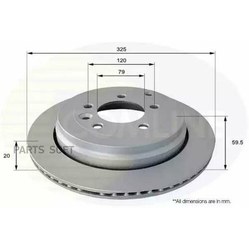 COMLINE ADC1325V диск торм LROV DISCOVERY/RANGE ROVER SPORT 4.0/2.7TD 04- ЗАД вент 325X20 (С покрытием)