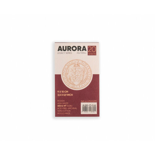 Aurora Альбом-склейка для акварели Aurora Red Ribbon Rough 9х15 см 20 л 300 г/м² 100% хлопок