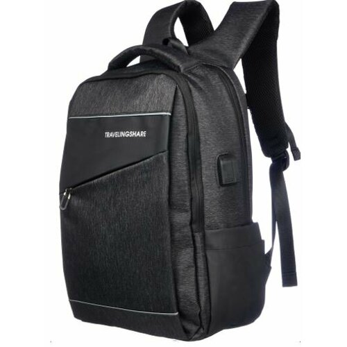 Рюкзак SANVERO 45х32x19см, 2 отделения, USB-выход, черный