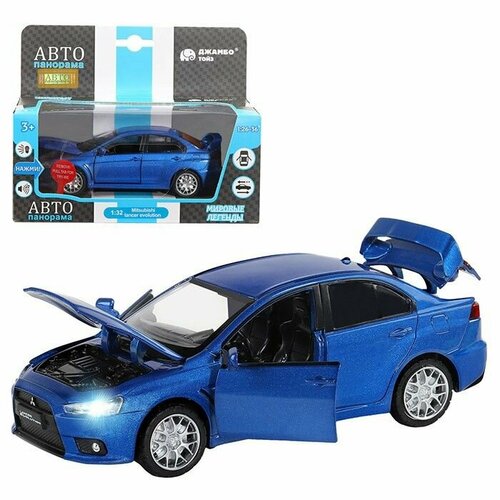 Модель 1:32 Mitsubishi Lancer Evolution, синий 1251330JB Автопанорама