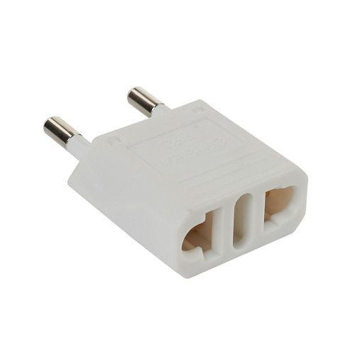 Маленький переходник для евро и американской розетки, белый
