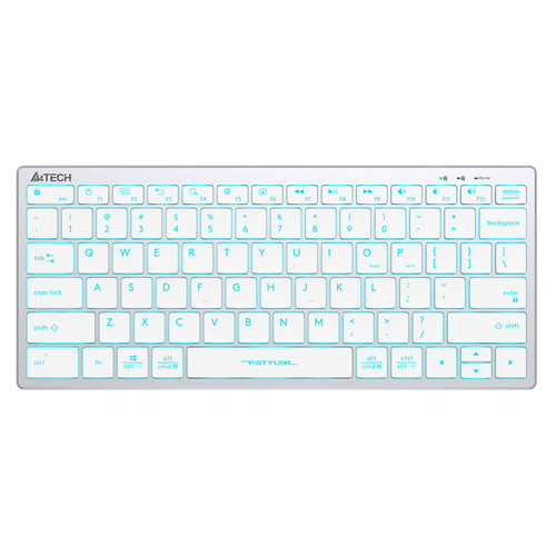 Клавиатура A4Tech Fstyler FX61 белыйсиний USB slim Multimedia LED FX61 WHITE 335200₽
