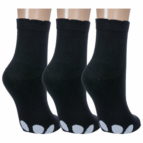 фото Носки красная ветка, 3 пары, размер 23-25, черный