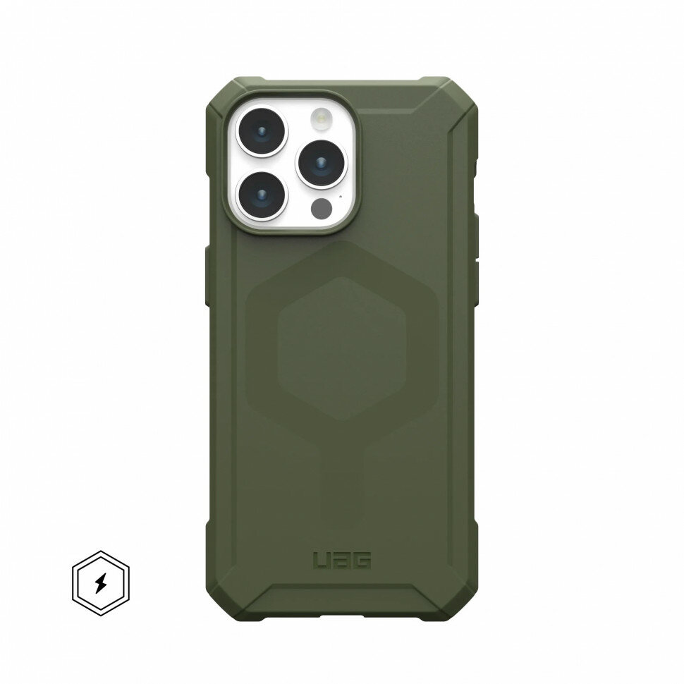 фото Чехол UAG Essential Armor с MagSafe для iPhone 15 Pro Max оливковый (Olive Drab)