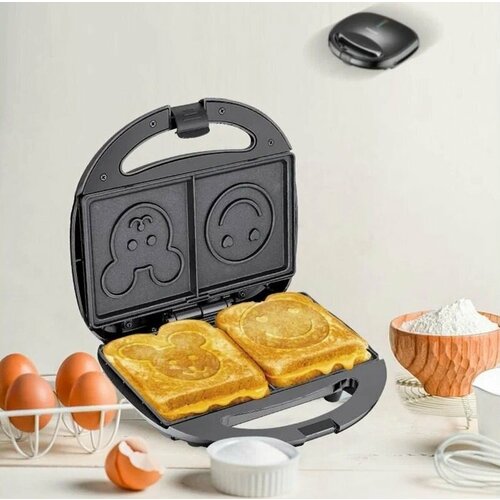 Электрическая Вафельница-Сэндвичница TASTE OF CHILDHOODВеселые бутербродыМощность 750 ВтАнтипригарное покрытиеЗащита от перегрева 169000₽