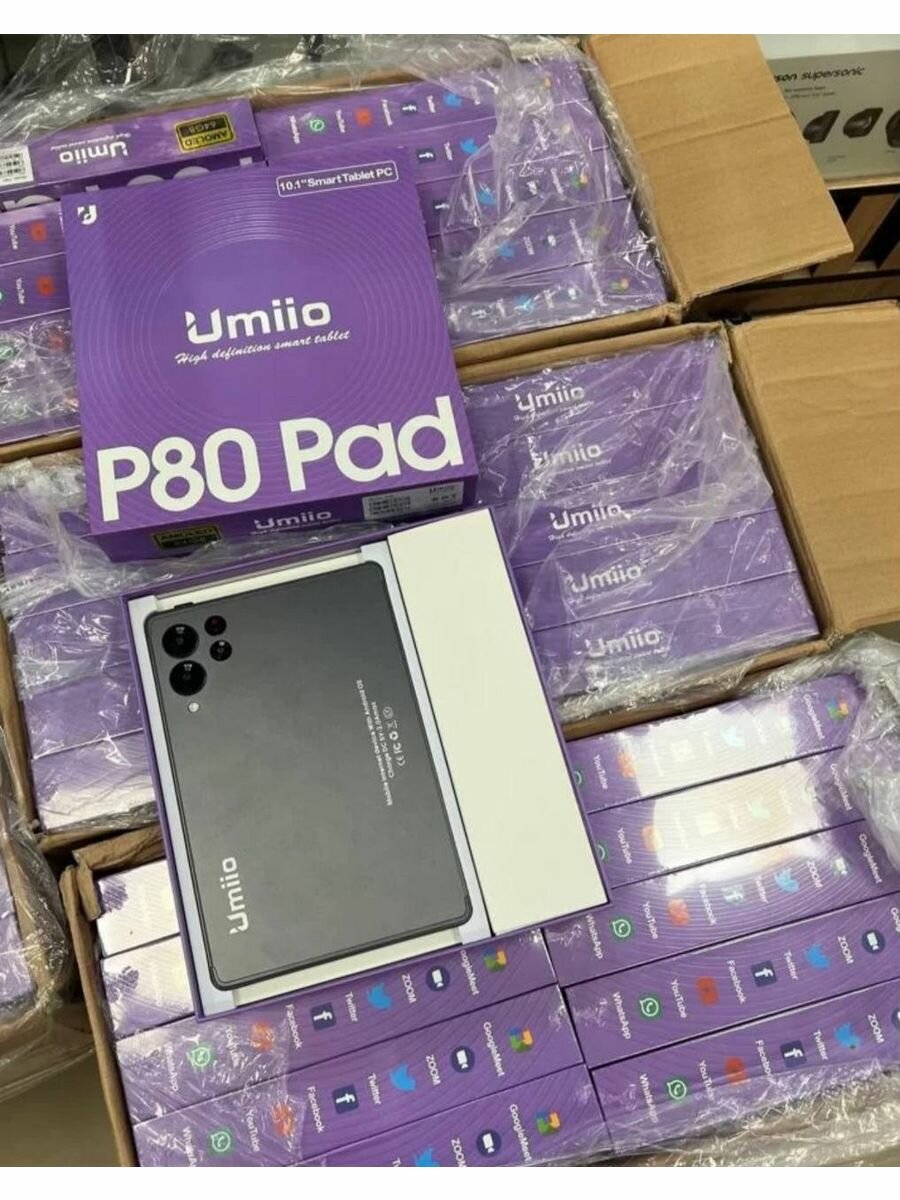 Планшет Umiio P80 с 8-х ядерным ЦП 6/12Г8GB 4 LTE WI Fi micro-SD 2 Sim андроид 12 фиолетовый — фото 2