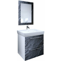 Мебель для ванной Marka One Visbaden 70П black stone (тумба с раковиной + зеркало)