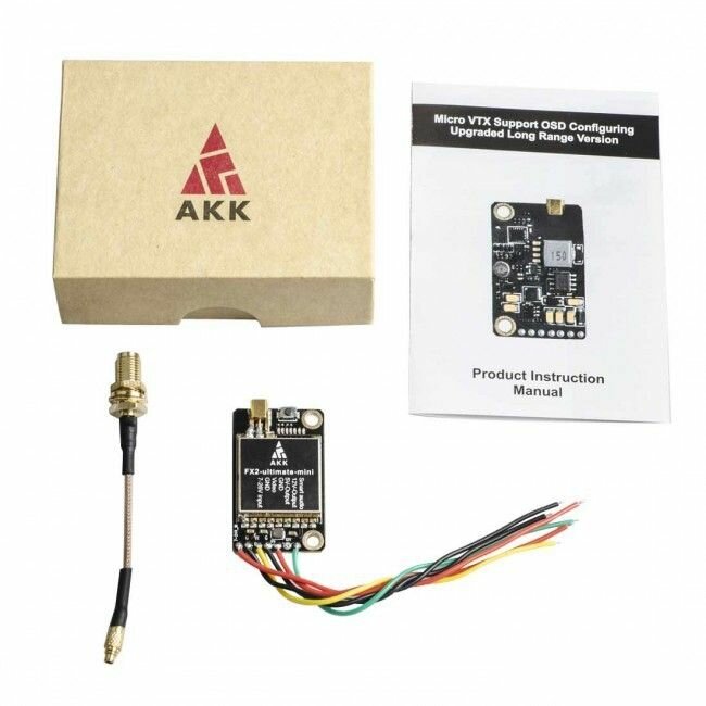 Видеопередатчик AKK FX2 Ultimate Mini VTX 5.8G 25mW/200mW/600mW/1200mW для FPV полетов для квадрокоптера и авиамоделей