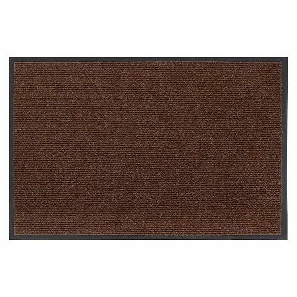Коврик придверный влаговпитывающий, ребристый, "Комфорт", 60x90 см, цвет коричневый