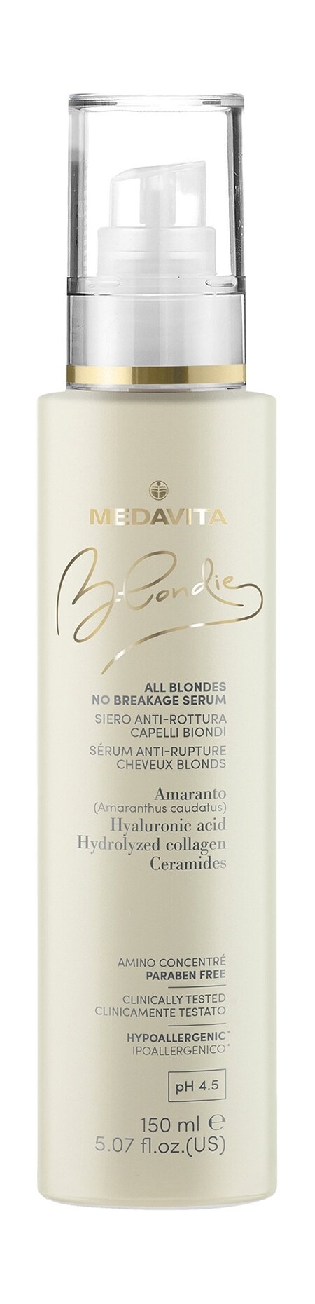 MEDAVITA Blondie Сыворотка против ломкости волос увлажняющая уплотняющая, 150 мл