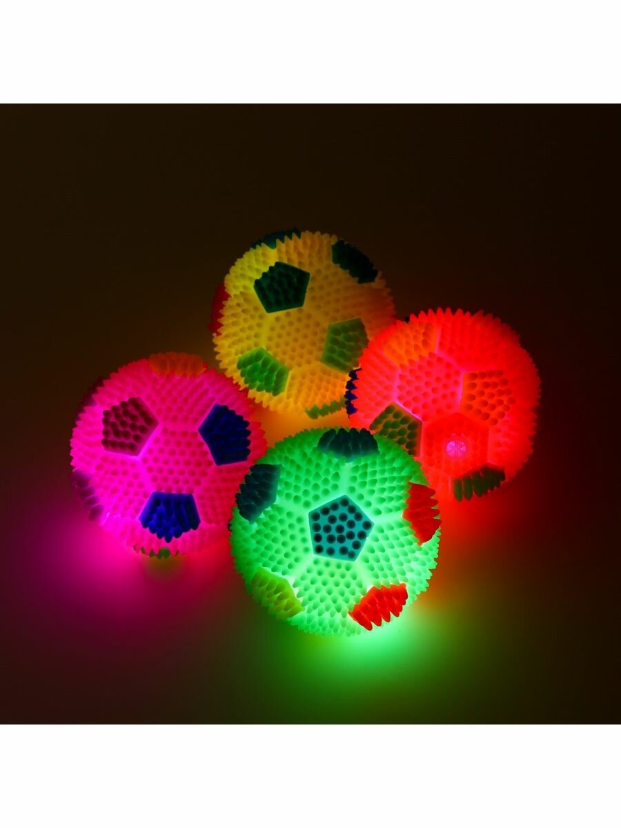 Мячик светящийся для собак TPR,2 шт. (orange, yellow) - фотография № 1