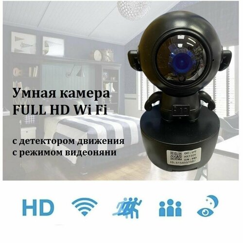 IP Многофункциональная Wi Fi камера FULL HD видеоняня Астронавт Черный 279900₽
