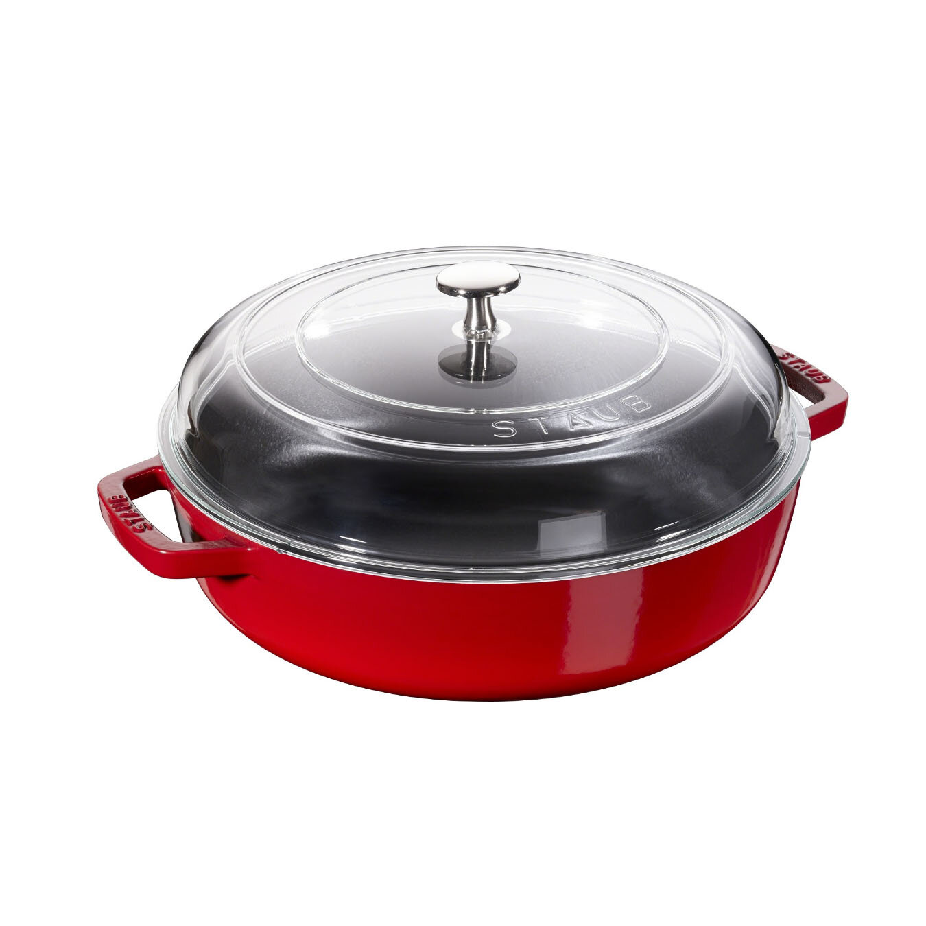 Сотейник Staub со стеклянной крышкой, 28 см, вишневый