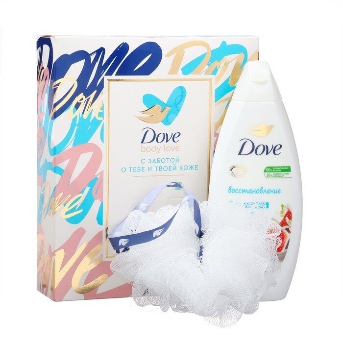 Подарочный набор Dove: гель для душа, 250 мл + мочалка 10126479