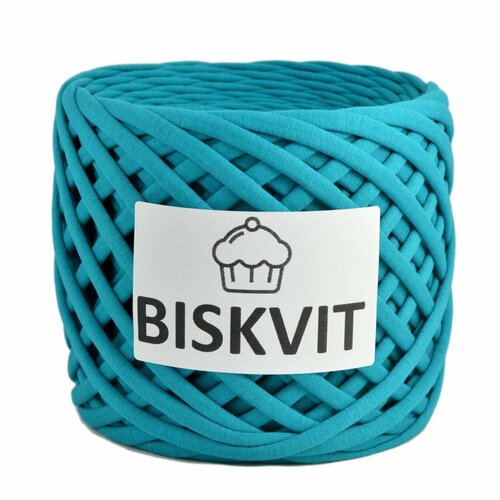 Трикотажная пряжа Biskvit (Бисквит) цвет Морская волна, 330гр. 100м. (100% хлопок), 1 моток.