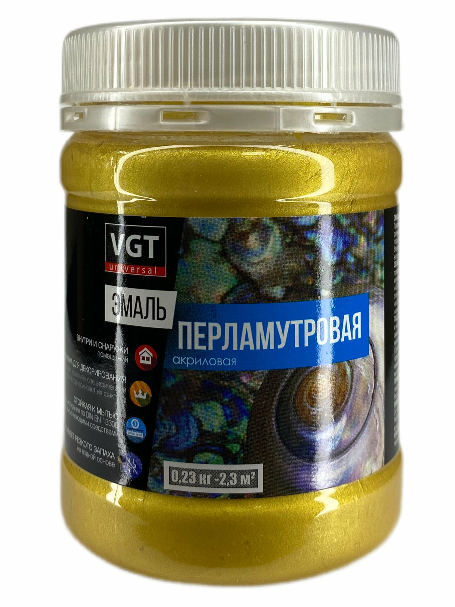 фото Эмаль универсальная ВД-АК-1179 VGT/ВГТ, перламутровая, золото, 0,23 кг