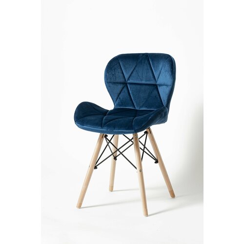 Кухонные стулья EAMES-LUX, 2 шт, велюровые, ножки бук + металл