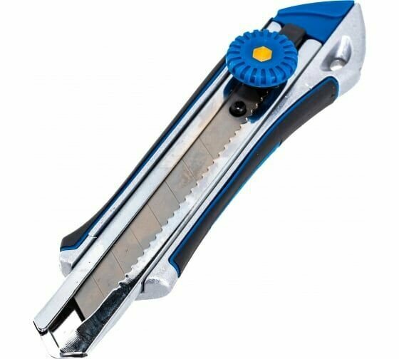 Нож ЗУБР Профессионал 09178_z01 металлический обрезиненный нож с винтовым фиксатором Титан-В 18 мм