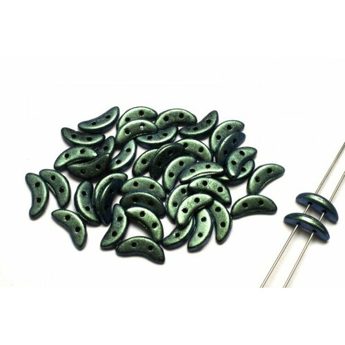 Бусины Crescent beads 10х3мм, цвет 0310-94104JT Polychrome Aqua Teal, 708-008, 5г (около 40 шт)