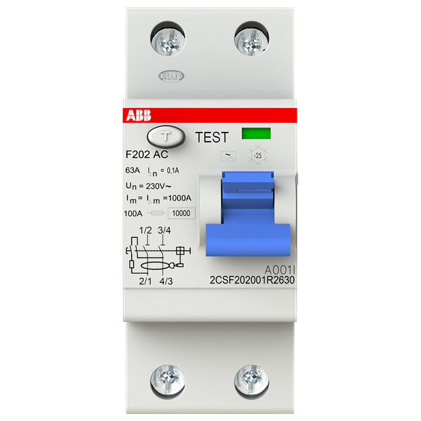 F200 2CSF202001R2250 Выключатель дифференциального тока двухполюсный 25А 100мА (тип AC) ABB - фото №11