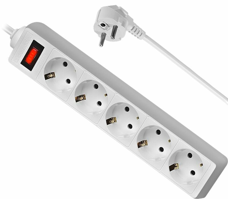 Сетевой фильтр DEFENDER ES 5 5м White (99483), официальная гарантия — фото 1