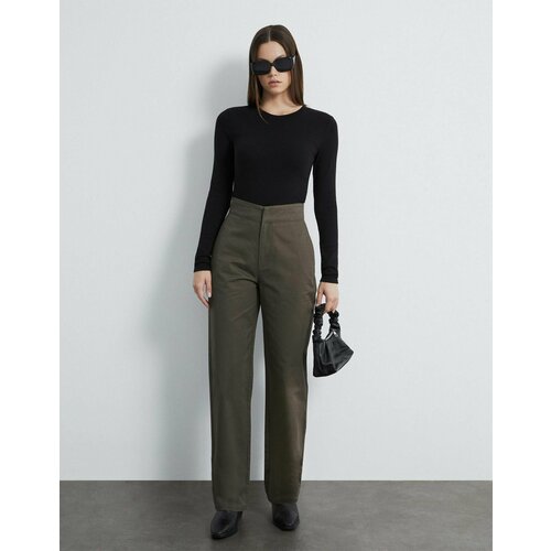 фото Брюки слаксы gloria jeans, размер 42/164, хаки