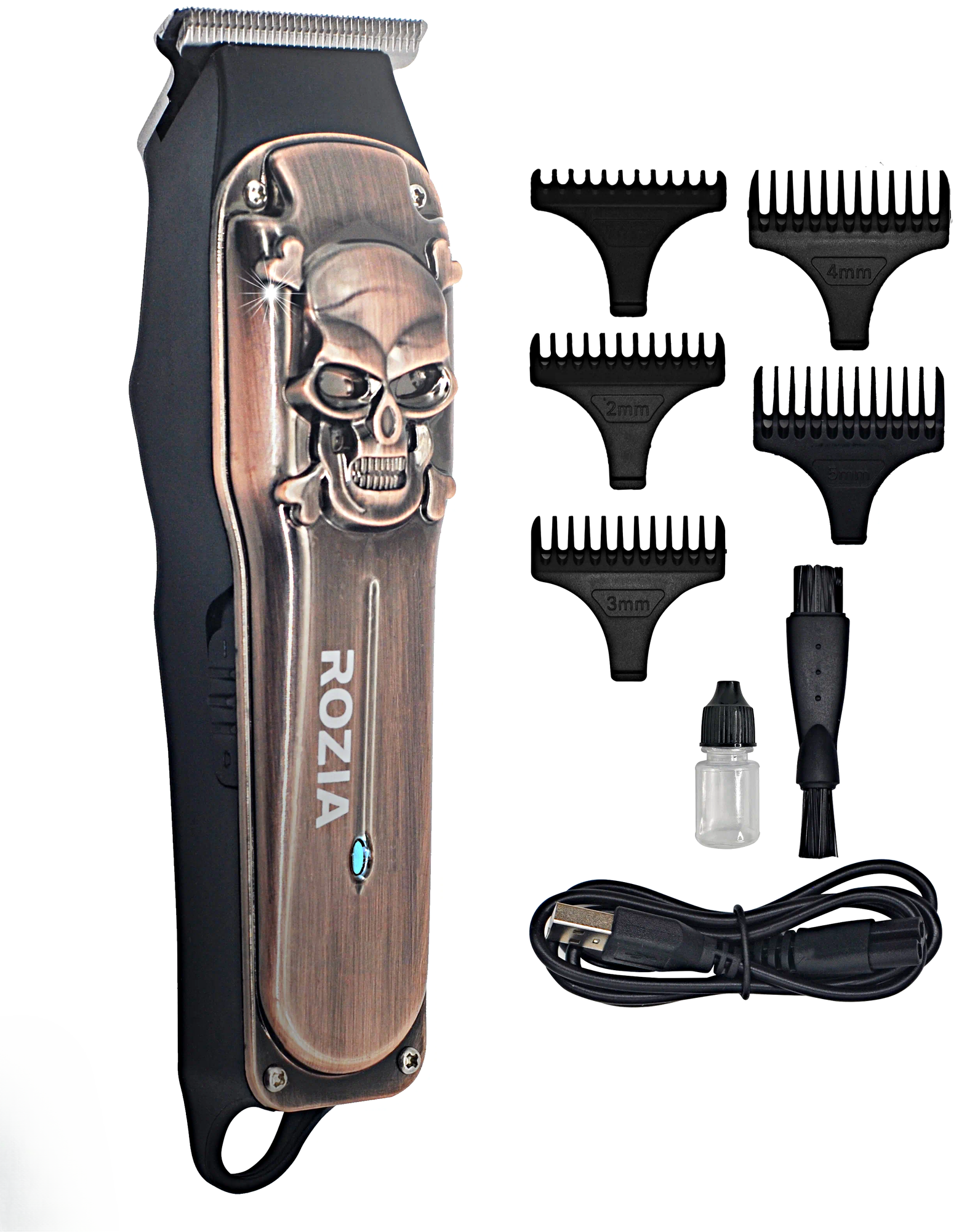 Машинка для стрижки волос Rozia, Профессиональный триммер для стрижки волос, для бороды, усов, Бронзовый