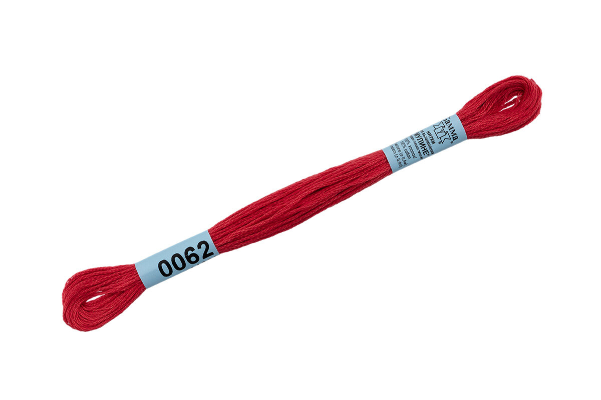 Мулине GAMMA нитки для вышивания 8м. 0062 красный, 1 штука.