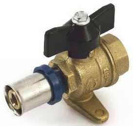 фото Кран шаровой под металлопластик 20 х 1/2 пр/г бабочка GF