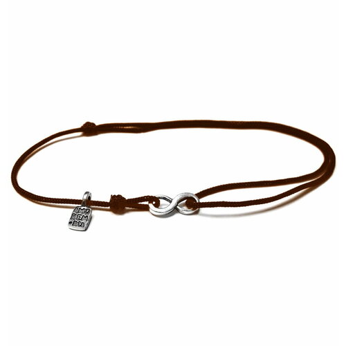 Браслет Amorem, серебро, 925 проба, коричневый