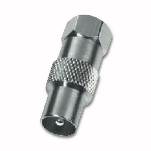 Переходник F-plug/Coax-plug для SAT кабеля UST9310-221 серебристый 1шт, Schwaiger