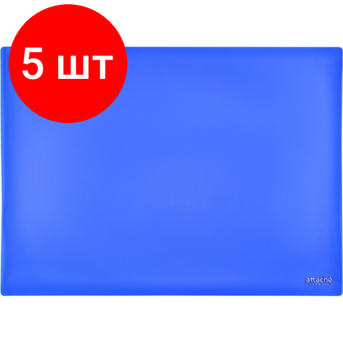 Комплект 5 штук, Коврик на стол Attache Selection 47.5x66см, прозрачный синий, 2808-501