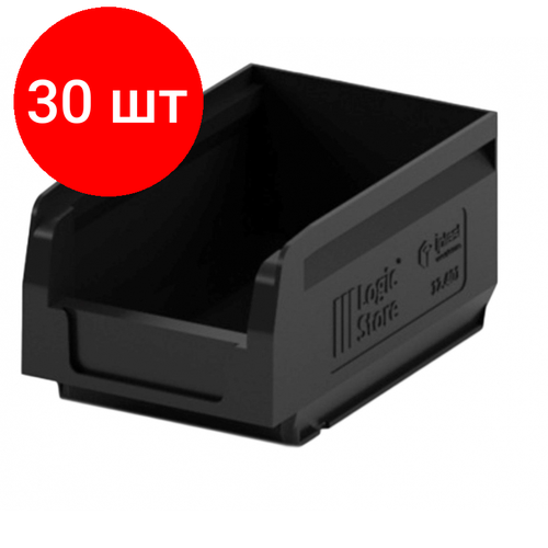 Комплект 30 штук, Лоток для склада logic store 165х100х75 черный (12.401)