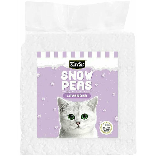 KIT CAT SNOW PEAS LAVENDER наполнитель комкующийся биоразлагаемый на основе горохового шрота для туалета кошек с ароматом лаванды (12 л) ro cat lavender наполнитель комкующийся для туалета кошек с ароматом лаванды 5 л