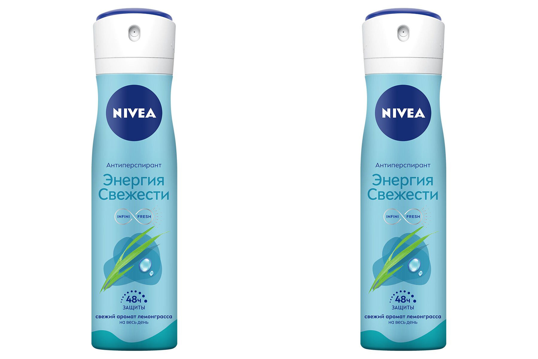 Дезодорант-антиперспирант спрей Nivea, Энергия свежести, женский, 150 мл, 2 уп