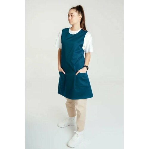 Фартук рабочий универсальный цвет бирюзовый размер 42-48